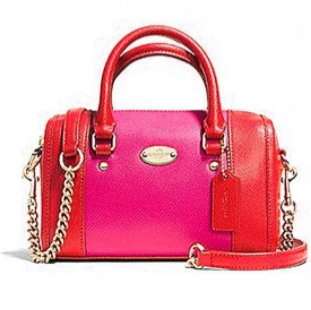 Coach Bicolor Crossgrain Baby Bennett Bleeker Satchel Crossbody Handbag Tote Bag